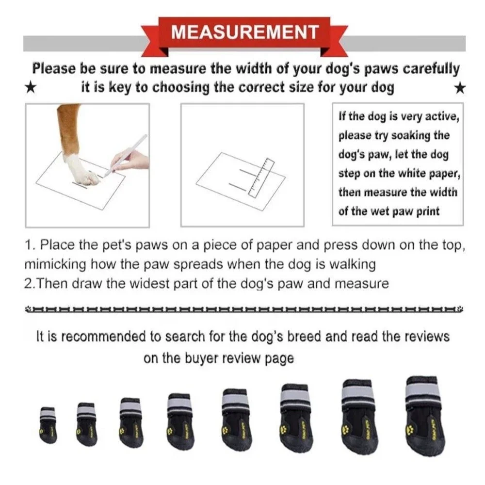 QUMY Dog Shoes for Large Dogs, Medium Dog Boots & Paw Protectors Size 6